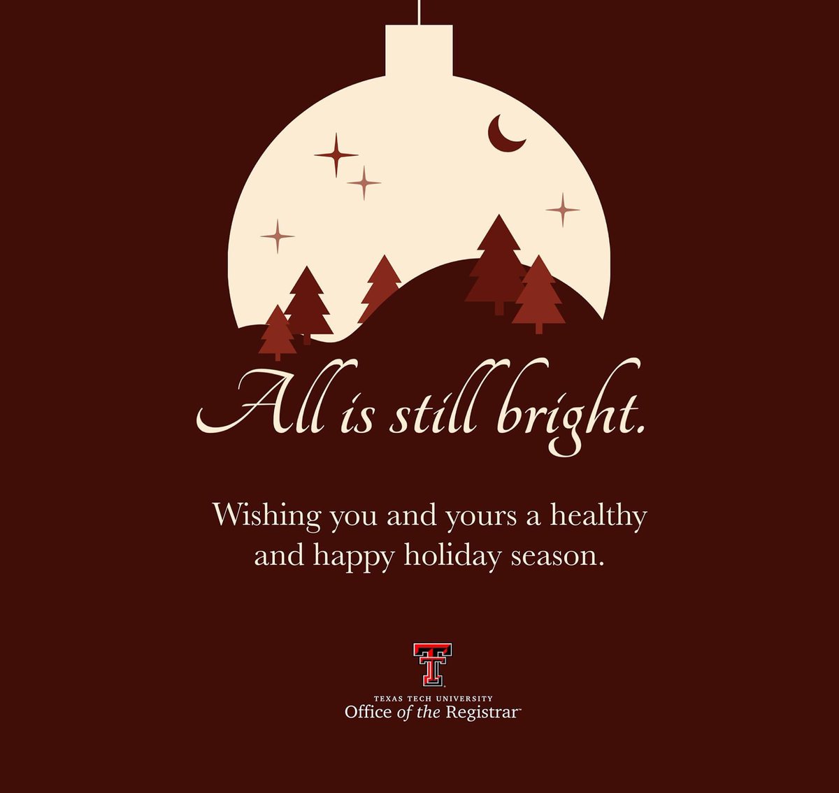 Happy Holidays to our TTU family. ❄️⛄️