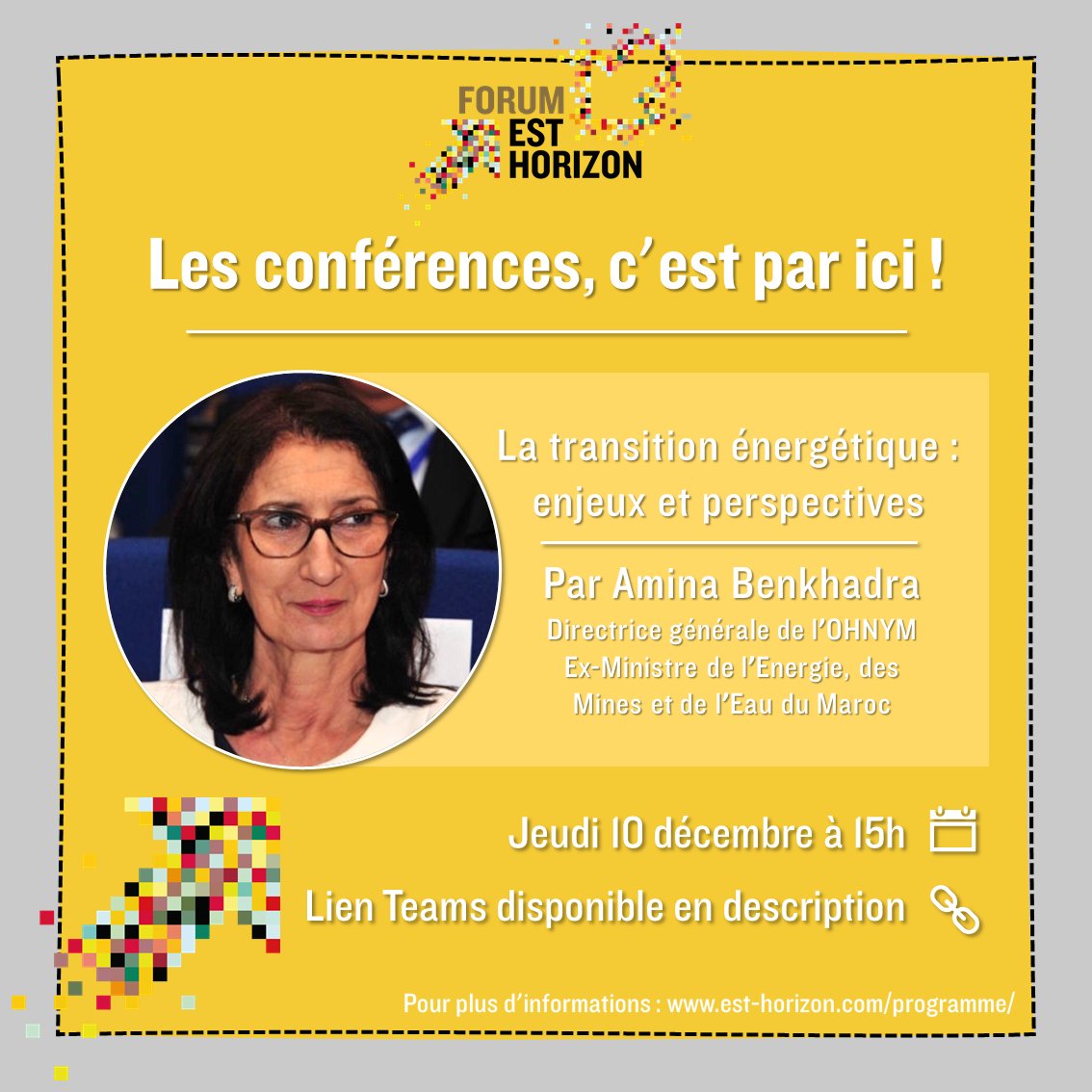 Le #ForumEstHorizon2020, c'est bien plus qu'un simple forum d'entreprises. C'est aussi des conférences, des ateliers et un concours.
💻 Rejoignez notre équipe Teams pour les conférences: urlz.fr/eqWn
🗒️ Pour vous inscrire aux ateliers: urlz.fr/eqWG