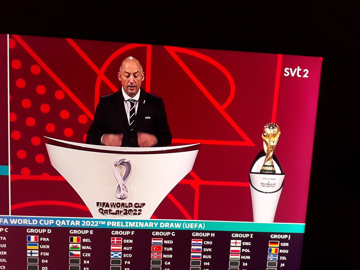 Varför står han i en damtrosa och sköter VM-kvalslottningen till  herr-VM?