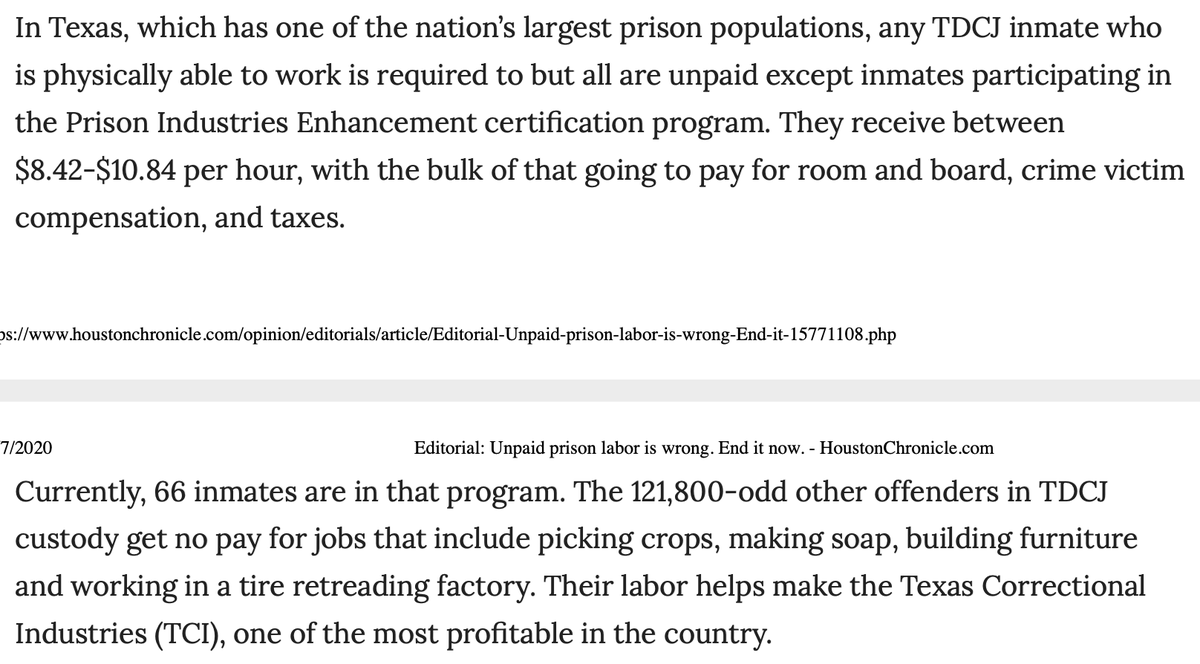 1. It provides new info about who ppl in prison are working for. It appears only a tiny minority of ppl in prison in TX - 66 out of 121,000 - are working for companies. (Assumed because private companies are the ones using the PIE certification. Tell us if you know differently!)