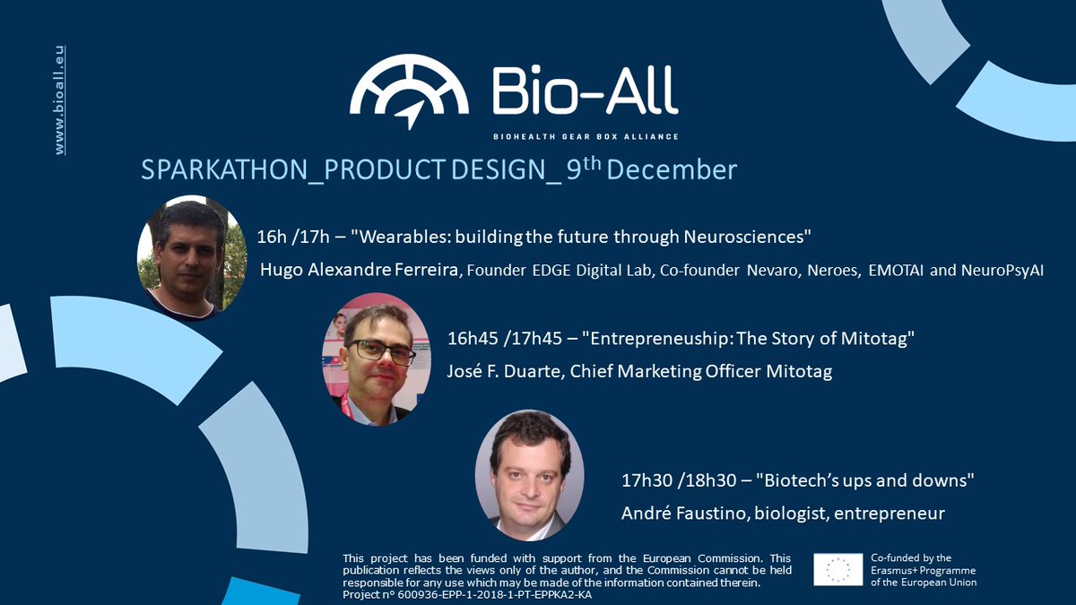 BioAllGearbox's tweet photo. @Labfit_HPRD is organizing one of the Portuguese based BIO-ALL Sparkathons on December 9th 2020 at 17:00 CET. Follow the link below to find out how you can participate in the event!
https://t.co/GKXeRFE6Ts https://t.co/cGl5yfuAka