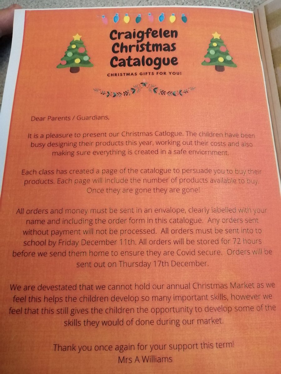 CraigfelenP's tweet photo. We are devastated that we can't invite you to our annual Christmas Market. However we are proud to present our Craigfelen Christmas Catalogue. #cfpent https://t.co/2IEu6djUy2