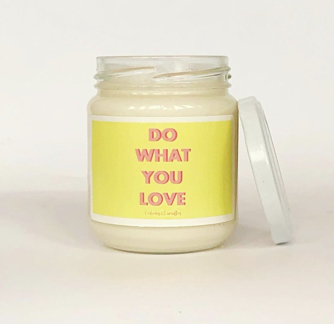 ColoursCandles's tweet photo. I love graphic designing and candle making - I love that I can create positive and fun messages through my candles to inspire people 💛 which scent would you pair with this one? 😍

This candle is on our website (link in bio), also check out our amazing range of scents 💛 https://t.co/5NjbT3mNyp