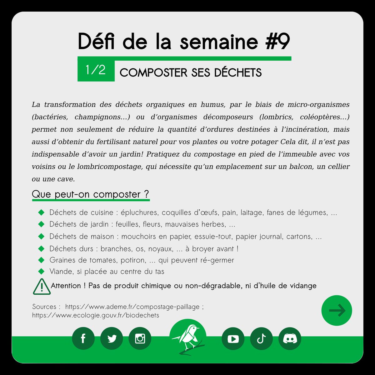 ecotidienfr's tweet photo. Défis de la semaine#9
Découvrez ou re-découvrez comment composter vos déchets et comment produire un bon compost dans le défis de cette semaine !
♻️🍃🌱
#composter #ecologie #Ecotidien #recycled #recycling #green #defisdelasemaine #déchets https://t.co/RogMlY9rQM