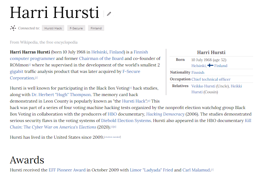 Now Playing: #KillChain on HBOGonna break down the entire documentary as I watch it.It opens on Harri Hursti, deemed an "Election Security Expert." He has a history of documenting major security flaws in elections.