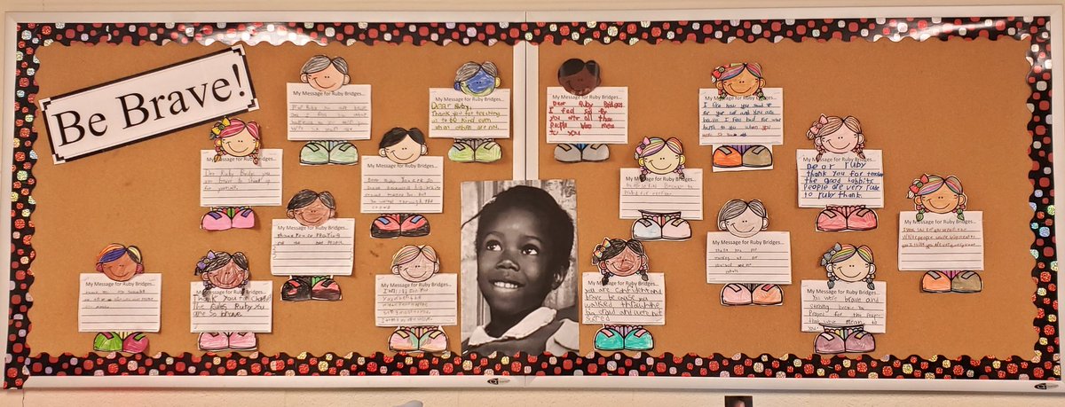 A_Scarafile (@a_scarafile) on Twitter photo Be Brave like <a href="/RubyBridges/">Ruby Bridges</a>.
Students wrote a personal message to Ruby . <a href="/BrandonGatePS/">Brandon Gate PS</a> <a href="/KervinWhite/">Kervin White</a> <a href="/PeelSchools/">Peel District School Board</a> Be Brave like <a href="/RubyBridges/">Ruby Bridges</a>.
Students wrote a personal message to Ruby . <a href="/BrandonGatePS/">Brandon Gate PS</a> <a href="/KervinWhite/">Kervin White</a> <a href="/PeelSchools/">Peel District School Board</a>