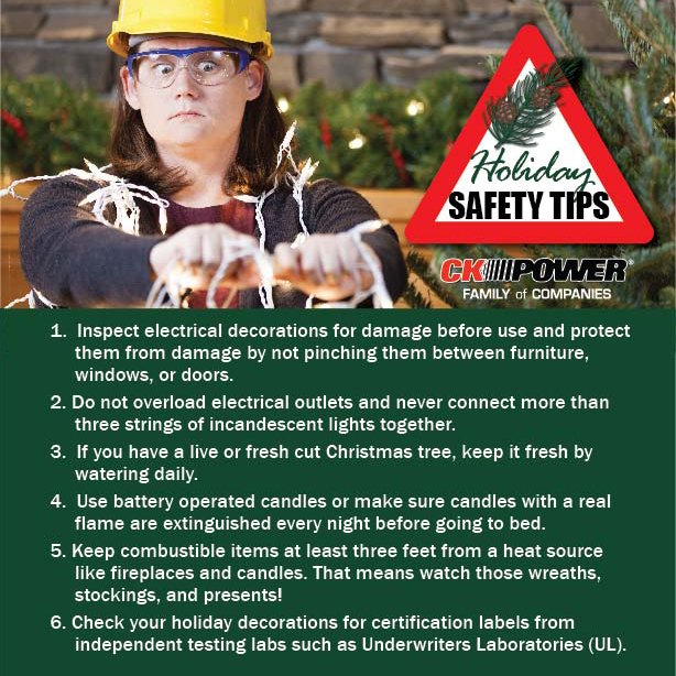 As you prepare for the Holidays, keep your home safe! #CKPower, #Safety, #HolidaySafety, #SafeChristmas, #SafetyTips, #SafetyFirstSafetyAlways