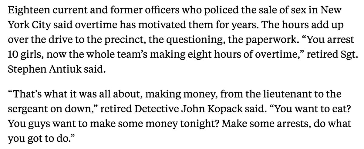 All this misery. All for money.

In the last budget, the City Council tried to make the NYPD reduce its overtime budget by half. They simply refused.

There is no negotiating with an institution this wicked &amp; corrupt.

Defund it. Dismantle it. End the cycle of violence. (10/10)