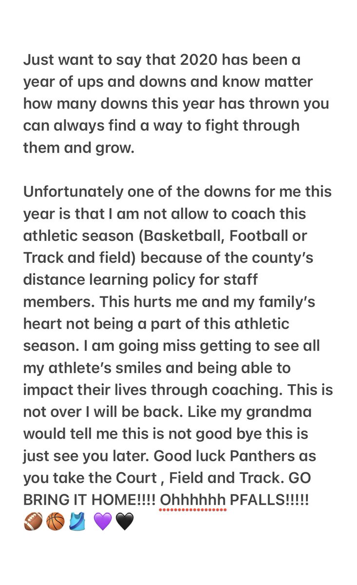 Coachbjackson_4's tweet photo. Message to PFHS Athletic Famiy🖤💜 https://t.co/55JouNiUoA