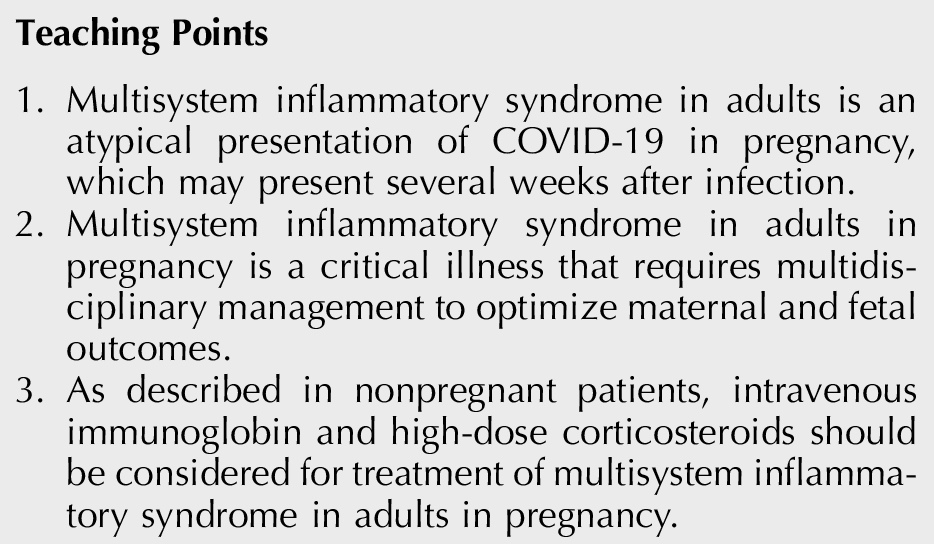 Available ahead-of-print: Coronavirus Disease 2019 (COVID-19)–Related Multisystem Inflammatory Syndrome in a Pregnant Woman. Read the article for FREE at ow.ly/GIAG50CF0xw #obgyn #OB #COVID