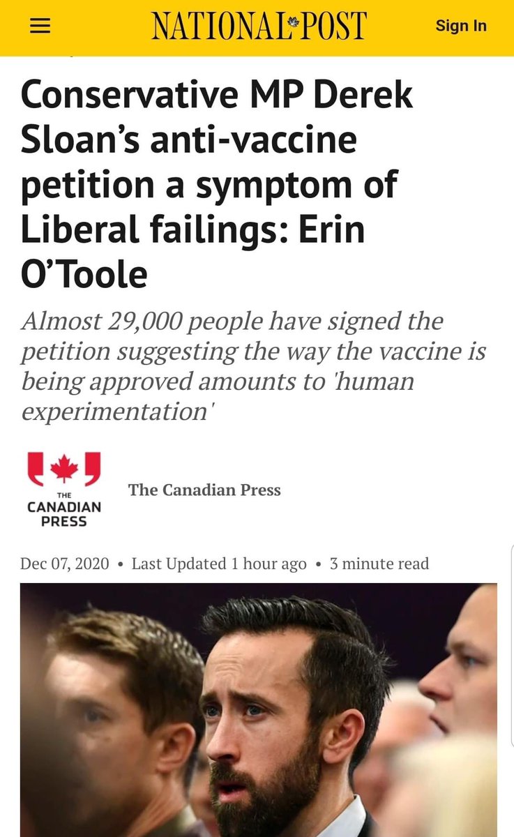 WilliamNorman's tweet photo. Shoutout to @TheBeaverton for actually 100% predicting the future on Erin O’Toole’s response to anti-vax sentiment within his own party https://t.co/h3by3NBP5O