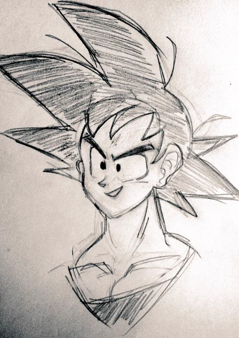 Wanted to see if I could still draw Goku after a year of mostly One Piece doodles. #myart 