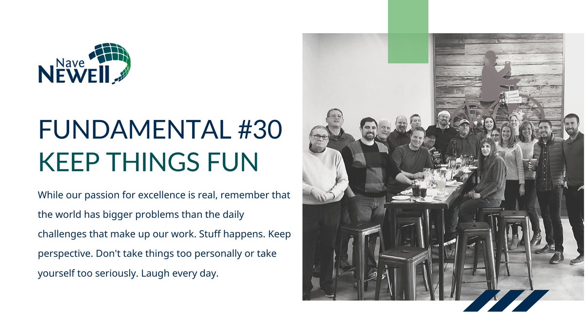 NaveNewell's tweet photo. "Never miss an opportunity to make someone smile." Thanks to our Director of Fun for doing just that and for keeping our weekly #NaveNewellWay meeting fun and light this morning. We can all use some laughs and smiles these days. #keepthingsfun #companyculture #mondaymotivation https://t.co/9vnAPCJm7w