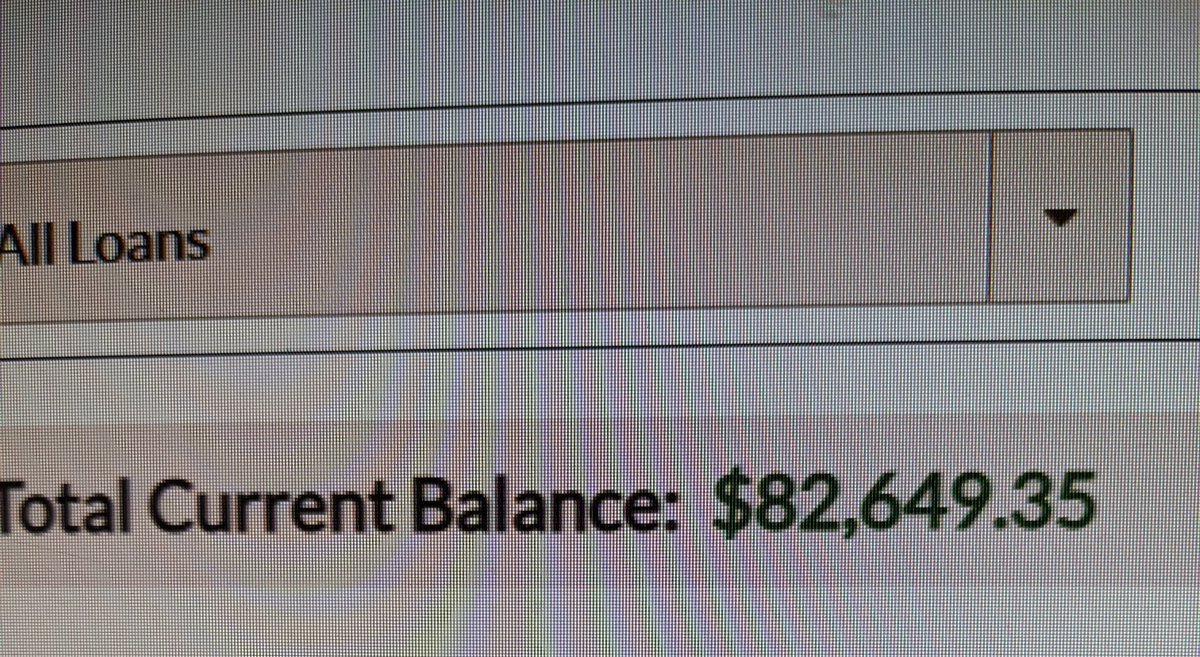 This is my student loan amount. I dont stress because it aint ever getting paid off 😭😭😭😭😭😭😭😭😭. How much is yours?