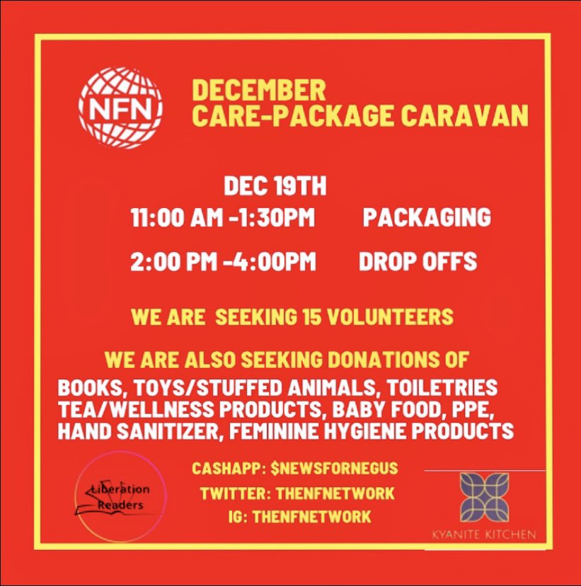 PwerfulOmni's tweet photo. Join @thenfnetwork, and @kyanitekitchen for our December Care Package Caravan! If interested in volunteering, driving, or dropping off donations fill out the link in our bio. If you are, or know a family in need please fill out only the last question https://t.co/zHUiE6j9Z0 https://t.co/TqWIekGaIA