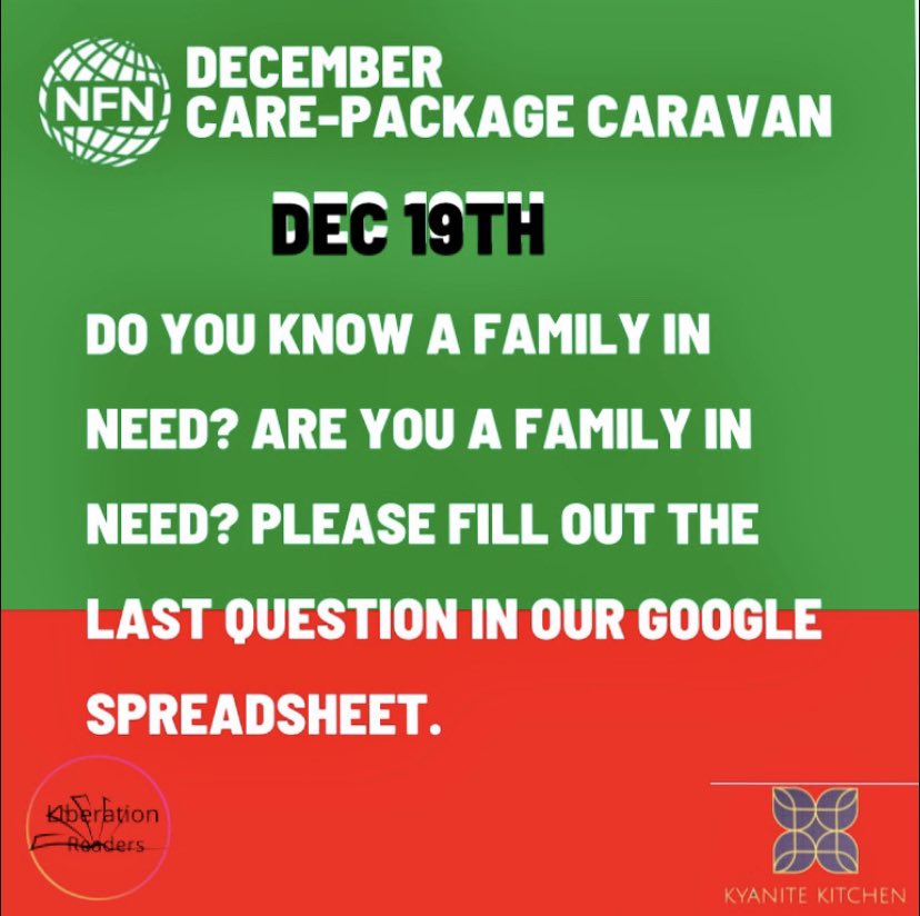 PwerfulOmni's tweet photo. Join @thenfnetwork, and @kyanitekitchen for our December Care Package Caravan! If interested in volunteering, driving, or dropping off donations fill out the link in our bio. If you are, or know a family in need please fill out only the last question https://t.co/zHUiE6j9Z0 https://t.co/TqWIekGaIA