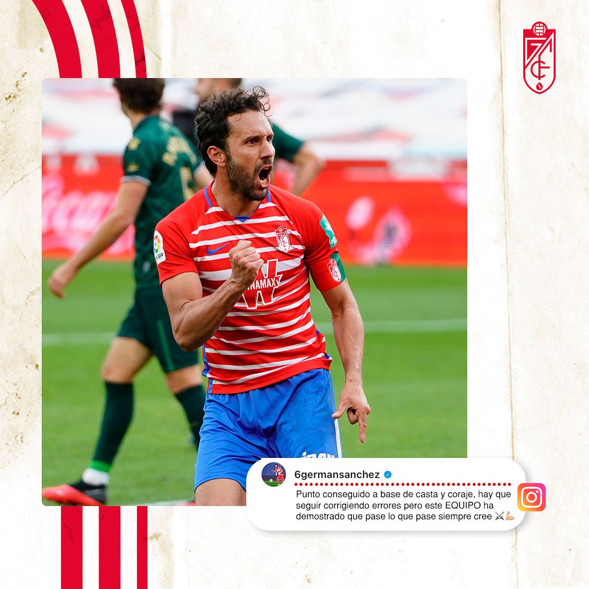 GranadaCF's tweet photo. Pase lo que pase, siempre creer en el 𝐞𝐪𝐮𝐢𝐩𝐨 🤜🤛
✍️ @6germansanchez 

#EternaLucha https://t.co/5JrWaJCBS3