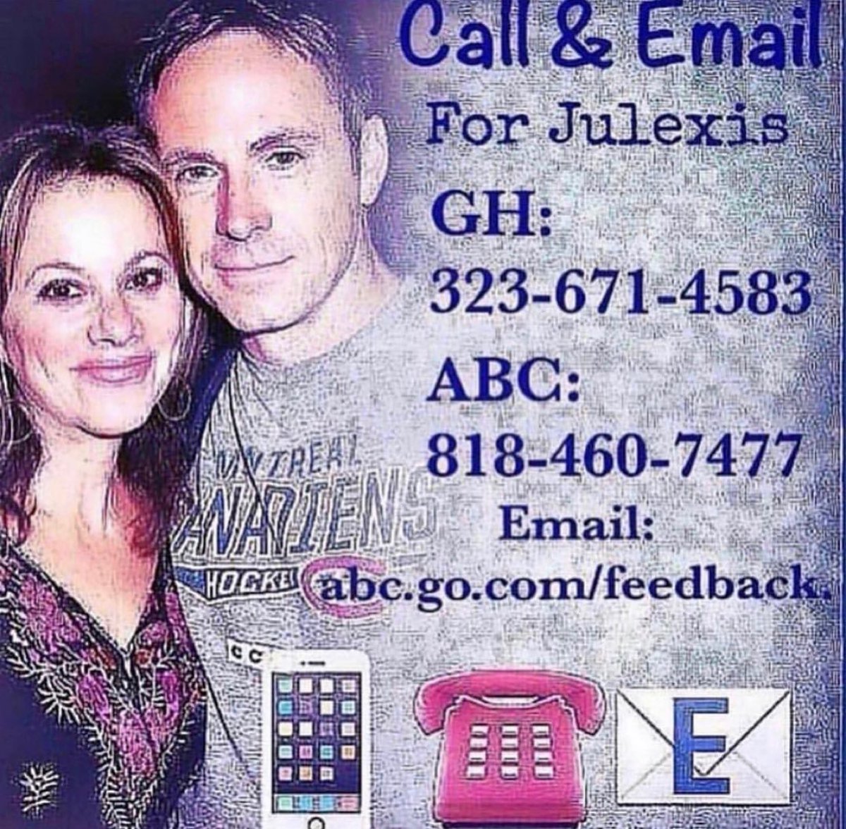 rgalante's tweet image. #Julexis #GH fans:  Call, email and tweet TPTB to let them know that you want #GH to re-sign @WilliamdeVry1!   Make sure you call both numbers every day! #KeepWDV #SaveJulian 

***New updated link to give feedback to ABC (disregard old link in photo):  abc.com/feedback
