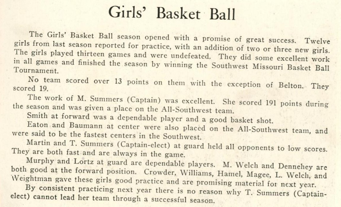 PitCentralHS's tweet photo. The 1920-21 @CHSLadyBulldogs

Led by Marie Summers,14.7 ppg, we went 13-0 outscoring opponents 400-94 &amp; were SW MO Champs. A. Baumann &amp; F. Eaton, "the fastest centers in the state" (Twin Towers?), made the All-SW MO team along with Marie

#BulldogRoots #BulldogLegacy #Pit90 https://t.co/pk9o0eGrCG
