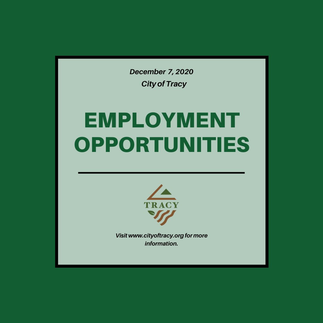 cityoftracy's tweet image. Are you interested in working #InsideTheTriangle? Then check out this week&apos;s #EmploymentOpportunities! For additional information, and to apply, please visit: agency.governmentjobs.com/tracyca/defaul…

#CityOfTracy #TracyCA #ThinkInsideTheTriangle