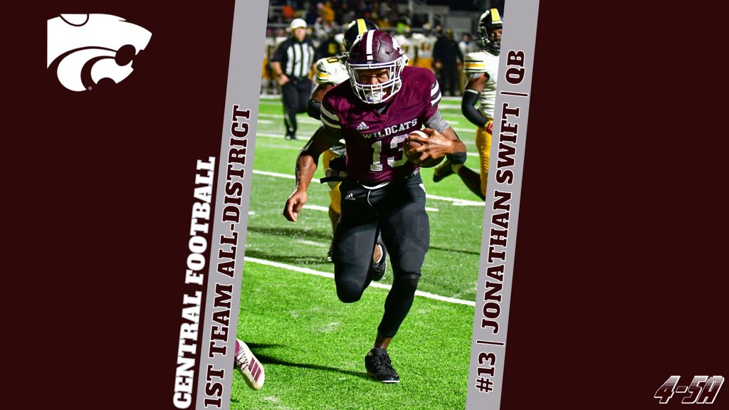 CentralFight_FB's tweet photo. Congrats to our offensive skill player’s who made 1st team all-district in district 4-5A! #BeDifferent https://t.co/4X947S166y