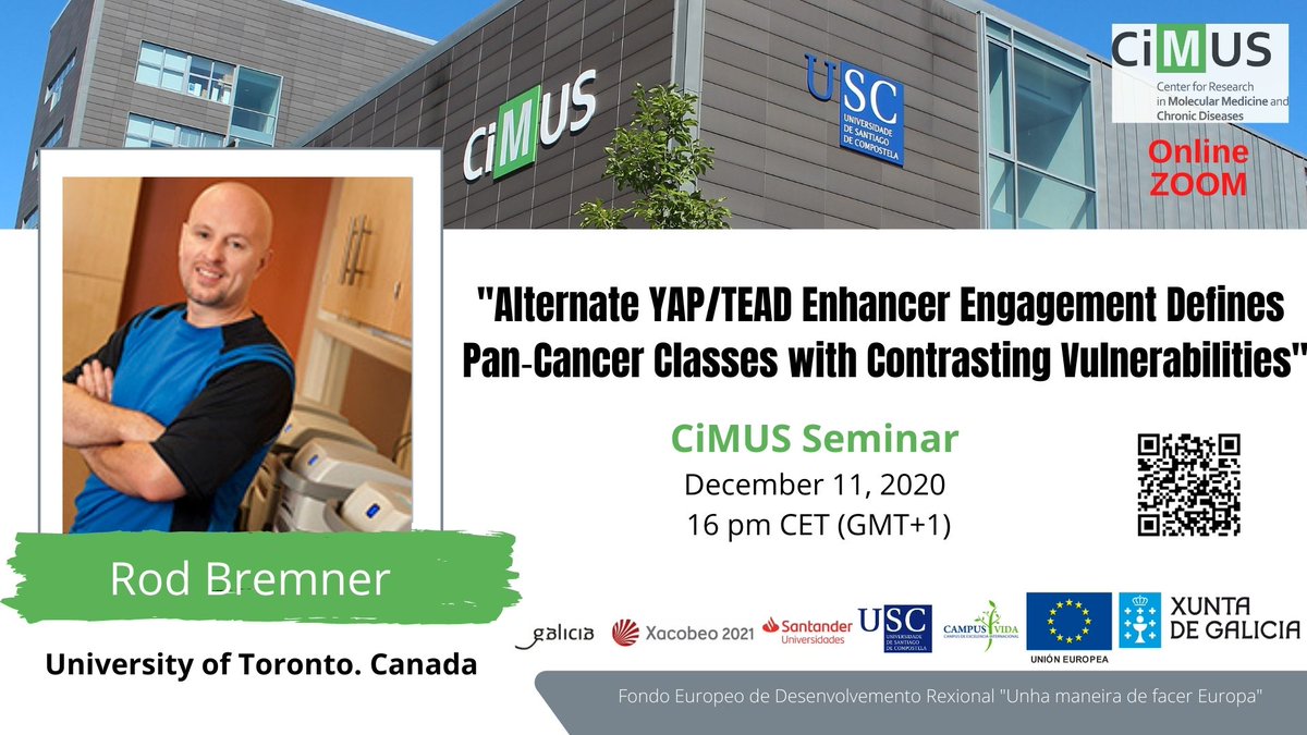 CiMUS (@cimususc) on Twitter photo 📢 #CiMUSseminar by Dr Rod Bremner (<a href="/BremnerRod/">Rod Bremner</a>) from the <a href="/UofT/">University of Toronto</a>. 💻👩💻👨💻Join us #online:
📅 Friday, 11/12/2020
⏰ 4 pm (GEMT+1, Madrid)
👉 + info: bit.ly/RBremner
#Cancer #Research #Epigenetics #NeuroendocrineTumors 📢 #CiMUSseminar by Dr Rod Bremner (<a href="/BremnerRod/">Rod Bremner</a>) from the <a href="/UofT/">University of Toronto</a>. 💻👩💻👨💻Join us #online:
📅 Friday, 11/12/2020
⏰ 4 pm (GEMT+1, Madrid)
👉 + info: bit.ly/RBremner
#Cancer #Research #Epigenetics #NeuroendocrineTumors