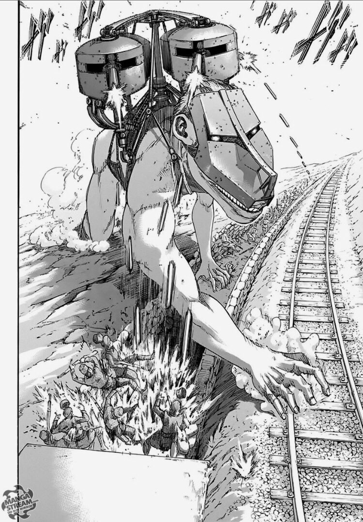 As you know Gabis grenade plan ends up successful which gives the Marleyans an opening to win the war with the Titan shifters they have on their side which are the cart titan, the Jaw titan, the beast titan, and the armored titan