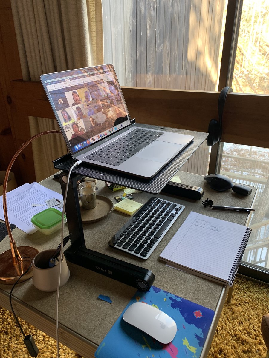 Another work-from-home essential: The PRW+ laptop stand can easily convert into a standing desk and has made  @KendallTTaggart’s long days connected to the world through her laptop a tiny bit better.