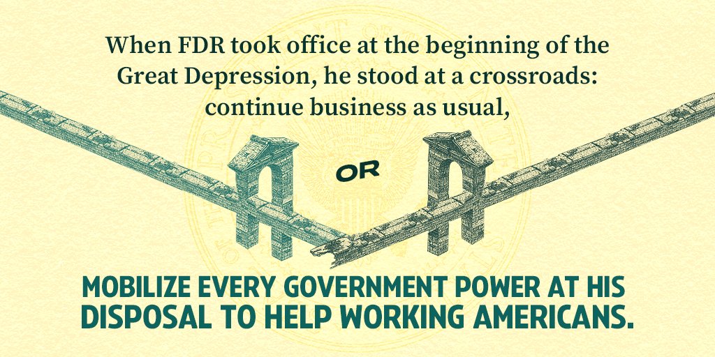 For FDR, this crisis defined every element of his presidency. His answer was a revolutionary government jobs and welfare program: The New Deal.That response paid off.His presidency was viewed as so successful that he was re-elected not one, not two, but three times.