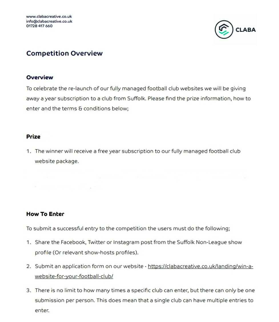 deejamvlogs's tweet photo. .@ClabaCreative are giving away a years subscription to a club from Suffolk, for a fully managed club website!

T&amp;C's apply. Click the link below and share this post to be in with a chance of winning.

Competition closes midnight 4th January 2021 

https://t.co/Kd3xP5pGBi https://t.co/CkRMrDhePY