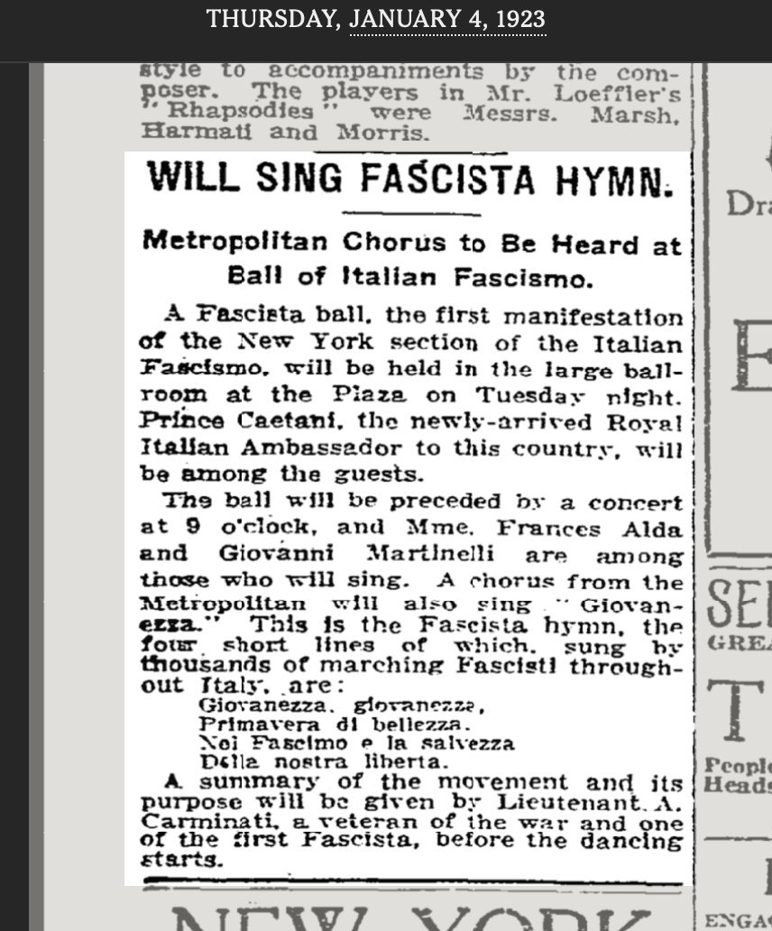 New York met sings fascist hymn!