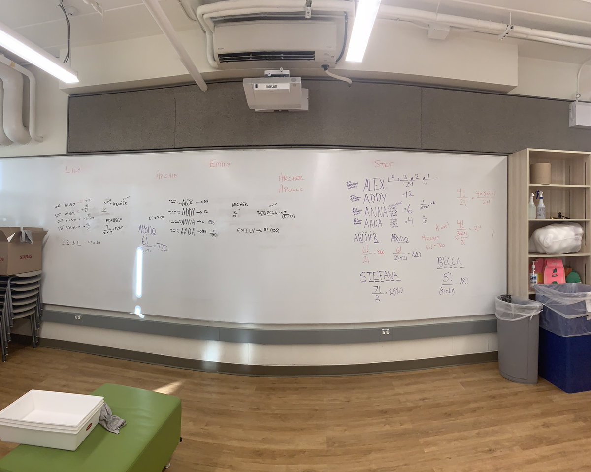 Easy to brute force this problem. “How about my friends Archie, Archer and Apollo?”And they get there...the formula for Permutations with repeated elements.