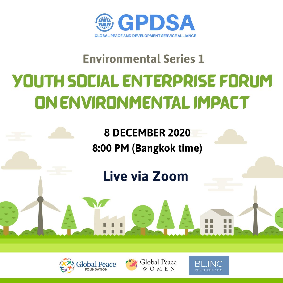 #Forum
GPDSA is hosting a forum on environmental impacts on December 8th, 2020, 8pm Bangkok Time!Head on over to bit.ly/gpdsa2020?utm_… to register today for invite link.
.
#GPF #GlobalPeace #GPDSA #KoreanReunification #Environment #VirtualEvent