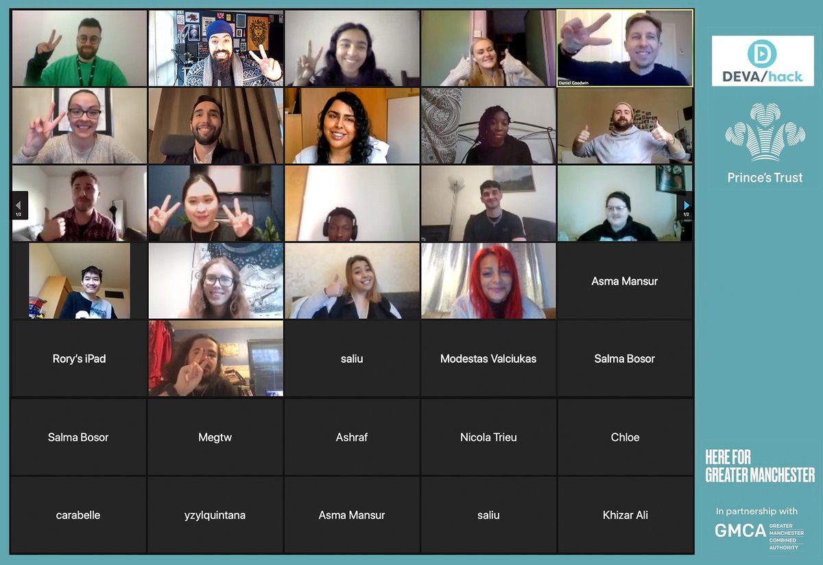 MrASingh's tweet photo. This week we're running a digital bootcamp with @PrincesTrust for a talented group of 16-30 year olds from Manchester. Day 1, we heard inspirational stories from industry experts, video ideas generation around lockdown and group discussions with mentors!
#digitalskills #devahack https://t.co/dLtmUZGJro