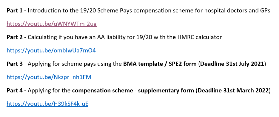6/ So you are going to have to jump through some hoops, at the right time, to get this compensation.This is Part 1  - Introduction to the 19/20 Scheme Pays compensation scheme for hospital doctors and GPs