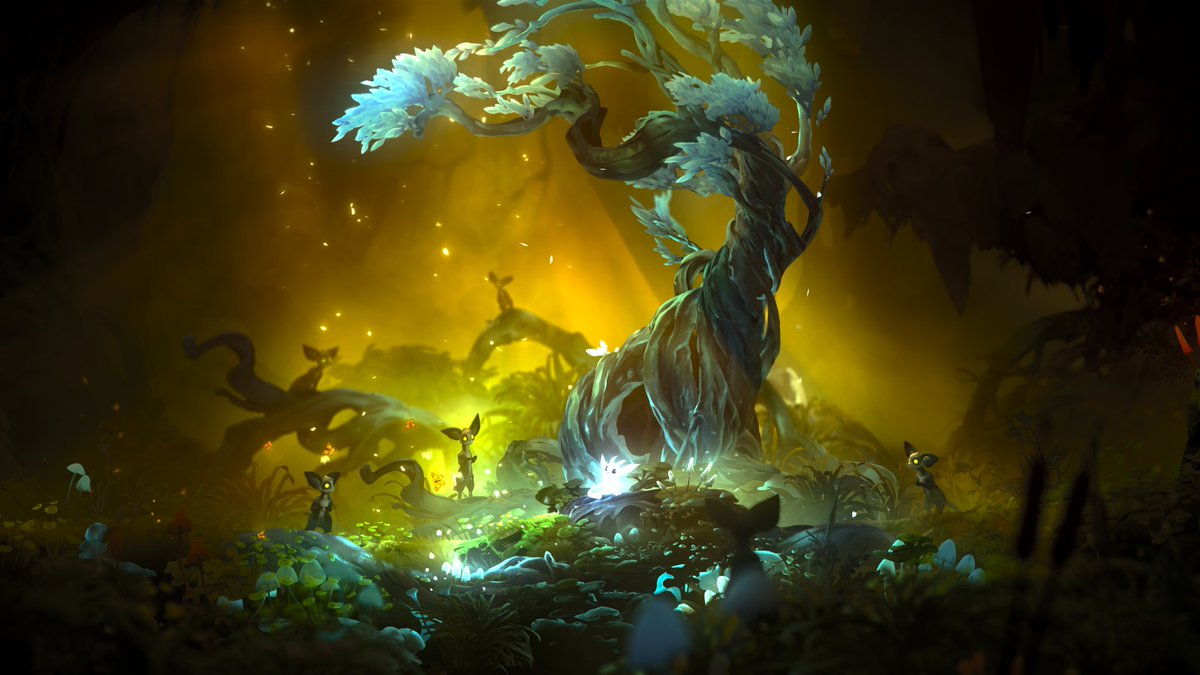 CanYouComplete's tweet photo. I started Ori and The Will of the Wisps and can you believe that THIS is a screenshot. Its so beautiful 😍 https://t.co/Rk88lTlw53