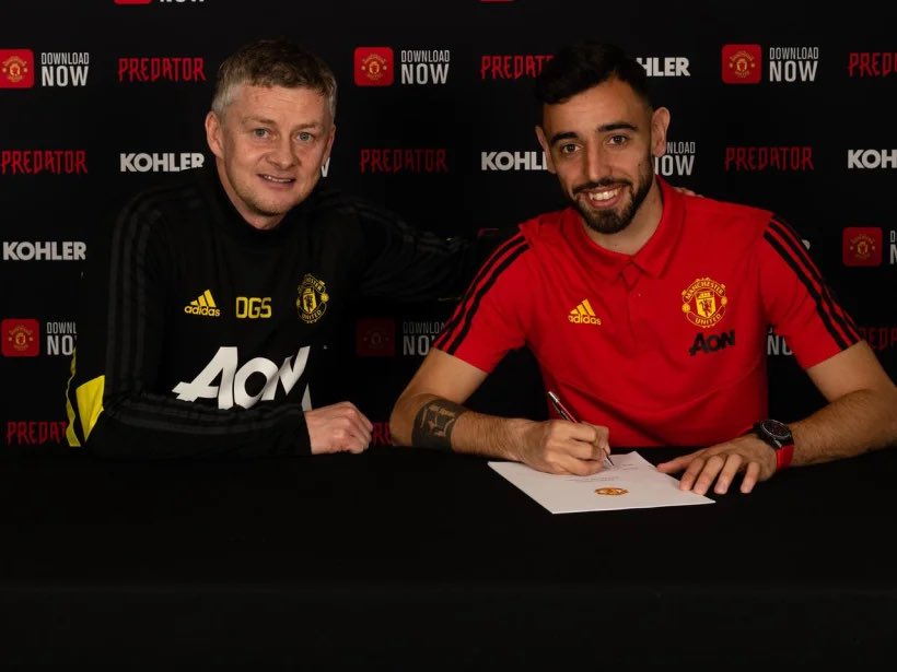 Manager Ole Gunnar Solskjaer when signing Bruno Fernandes: "Bruno’s goals and assists stats speak for themselves, he will be a fantastic addition to our team and he will help us push on in the second part of the season."