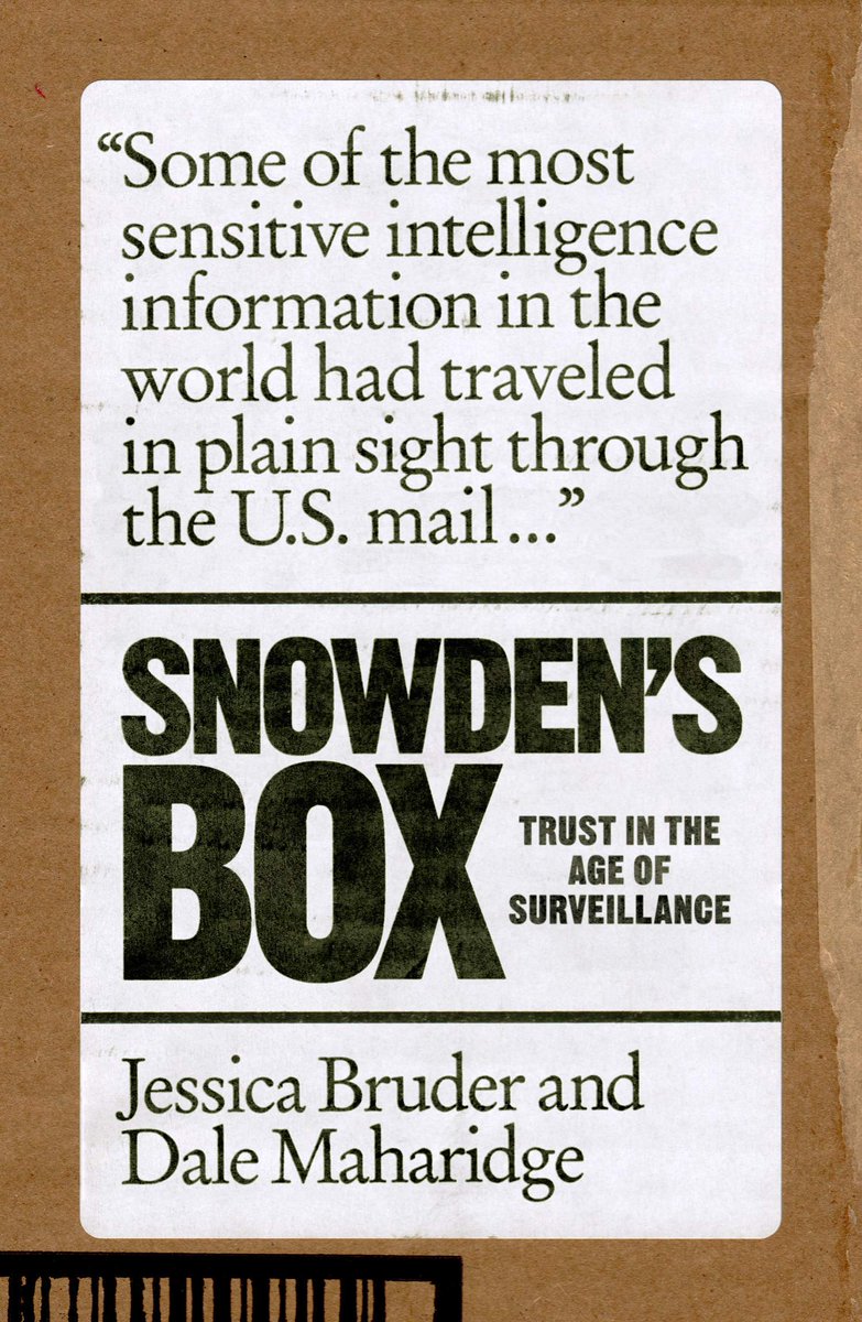III. SNOWDEN'S BOX by  @jessbruder and  @DaleMaharidge: The incredible, true tale of how trust among friends allowed  @Snowden's leaks to safely transit from his home in Hawai'i to the hands of  @laurapoitras and the journalists who reported the story.  https://memex.craphound.com/2020/03/31/snowdens-box-the-incredible-illuminating-story-of-the-journey-of-snowdens-hard-drive/14/
