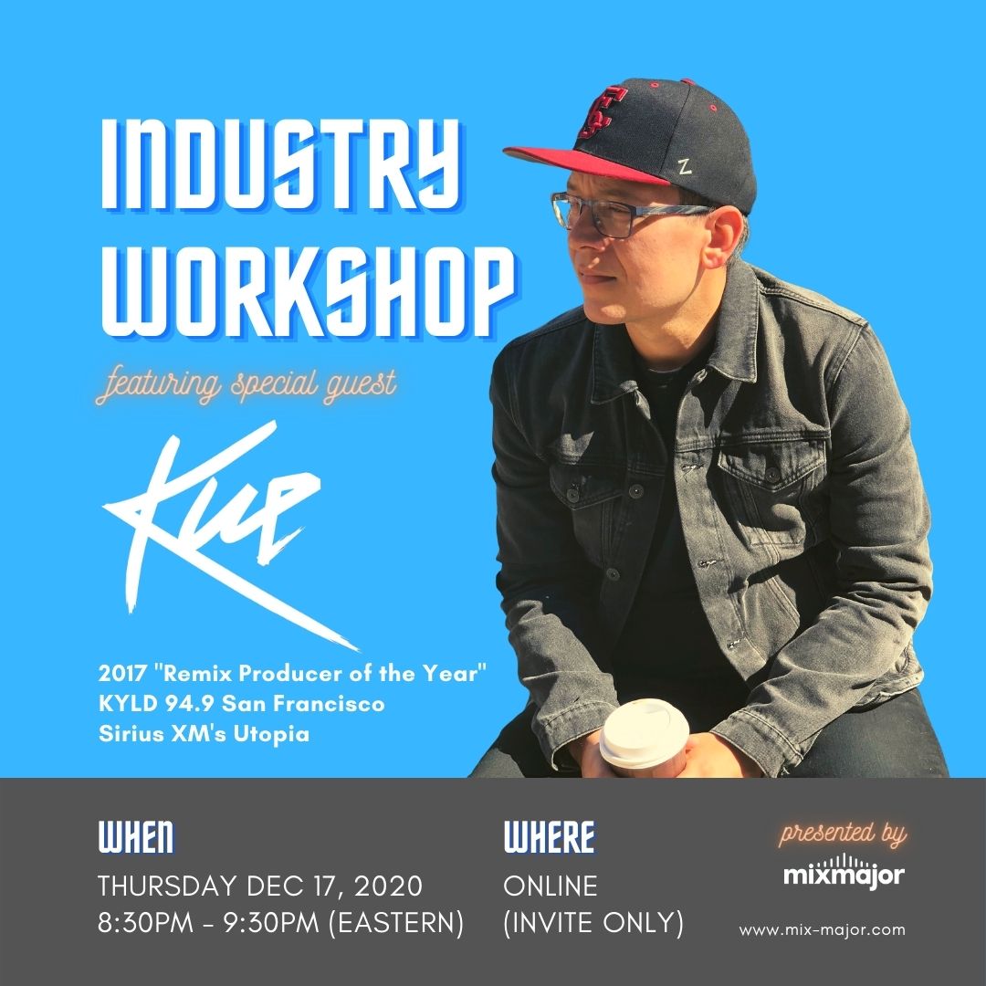 Really excited to have <a href="/djkue/">DJ Kue 🐀</a> as a special guest for our Industry Workshop series!  

*Open exclusively to Mix Major students*

Interested in making your own music? Request a free trial class at mix-major.com/freeclass.  

Register and get access to workshops like this one.