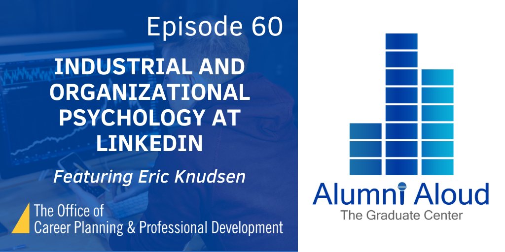 CareerPlanGC's tweet photo. In this episode of #AlumniAloud, I/O Psych alum Eric Knudsen talks to us about how he uses data to help people find fulfilling work. @GC_CUNY @GradCenterPsych
https://t.co/w8KQWlKmOF https://t.co/dsXzexWPxq