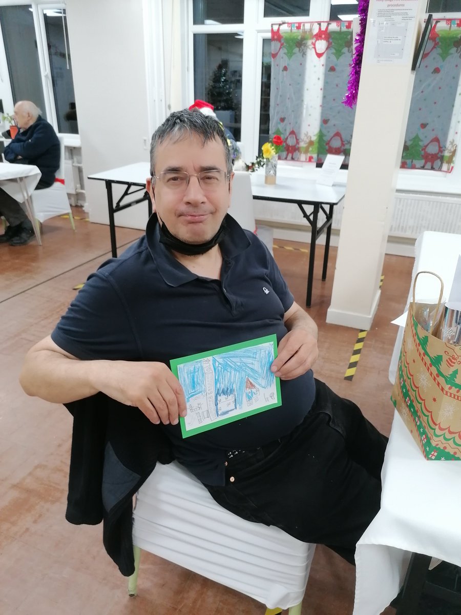 Our festive lunch diners getting in the Christmas spirit today, with their gift bags full of home-made treats, cards designed by children at  <a href="/highgate1565/">Highgate School</a> and some seriously impressive singing from Alex by the tree.