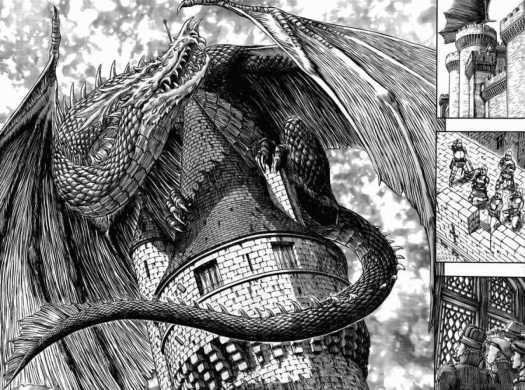 7. How could I not mention Kentaro Miura ? The cross-hatching god, master of black and white and truly a creative mind when it comes to designing castles, keeps, armor and weapons.
