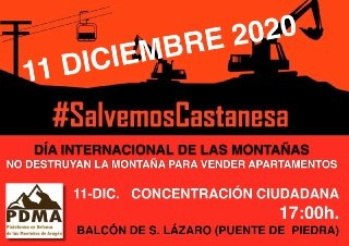 ecoloanima's tweet photo. El viernes 11 de diciembre, Día Internacional de las Montañas, a las 17h Balcón de San Lázaro de Zaragoza, junto al Puente de Piedra, concentración en defensa del valle y la montaña de #Castanesa.

¡¡No llenen de cemento la montaña para vender apartamentos!!

#SalvemosCastanesa https://t.co/YYX1c7Cz5E