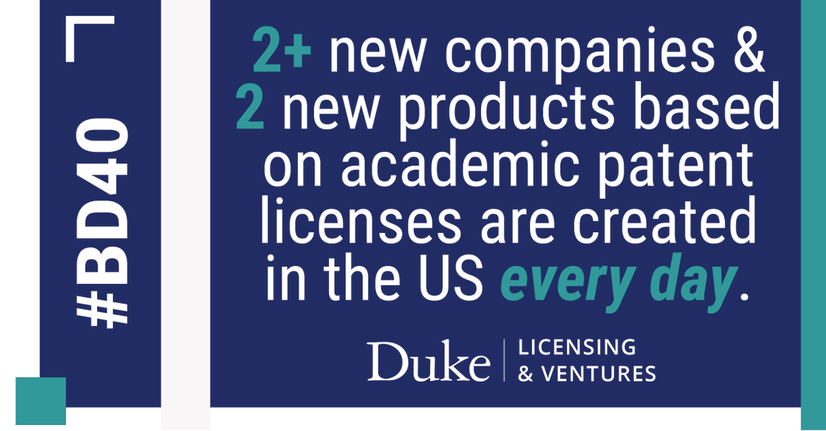 DukeOTC's tweet photo. 🎉Celebrating 40 years of #innovation and #entrepreneurship!🎊
The #BayhDole Act created a single set of rules for all federal funding agencies to grant ownership of inventions to the universities/researchers that created them.
Learn more ➡️https://t.co/GJFSLKuHl0
#BD40 https://t.co/A0lVqcPmjC