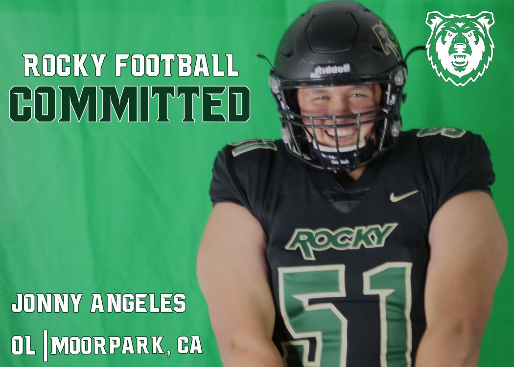 jonny angeles (@jonny_angeles) on Twitter photo Thank you to every coach that has recruited me!! But I have committed to <a href="/Rocky_Football/">Rocky Football</a>! Thank you <a href="/crunchcarroll65/">Patrick Carroll</a> for believing in me and my future!! #gobears🐻 Thank you to every coach that has recruited me!! But I have committed to <a href="/Rocky_Football/">Rocky Football</a>! Thank you <a href="/crunchcarroll65/">Patrick Carroll</a> for believing in me and my future!! #gobears🐻