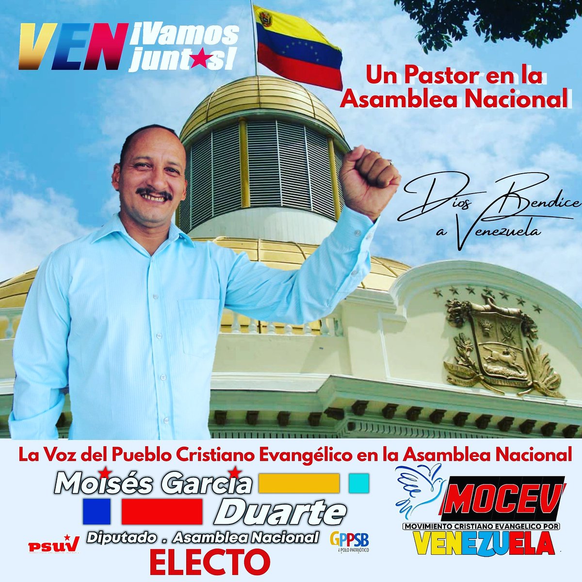 prmoisesgarcia's tweet photo. GLORIA A DIOS! SOY DIPUTADO!
#TriunfóLaPatria
#Parlamentarias2020
#CONCRISTOVENCEREMOS
@nicolasmaduro
@delcyrodriguezven
@partidopsuv
@juventudpsuv
@dcabellor
@taniapsuv
@vielmamorajg
@jorgerpsuv_
@erikafariasccs
@jackiepsuv
@prmoisesgarcia
@mocev2020
@VtvCanal8
@PartidoPsuv https://t.co/vPFJBO3l8W