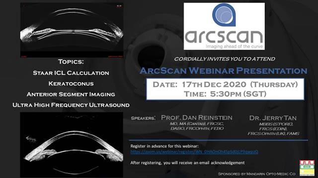 arcscaninc's tweet photo. #ArcScan #Webinar Presentation with Dr. Dan Reinstein and Dr. Jerry Tan! Click the link in our bio to register and hear discussions on #STAAR #ICL calculation, #Keratoconus, and more! https://t.co/pXmwTu56xX