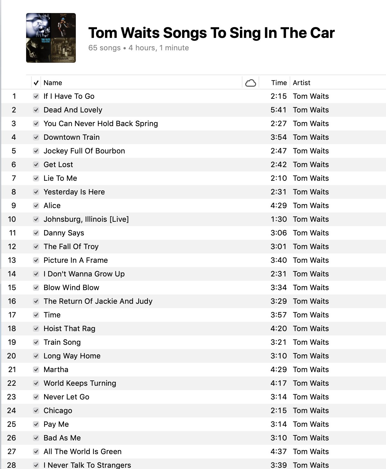 Happy Birthday to Tom Waits, it\s been an honor yowling my way through your discography in traffic! 