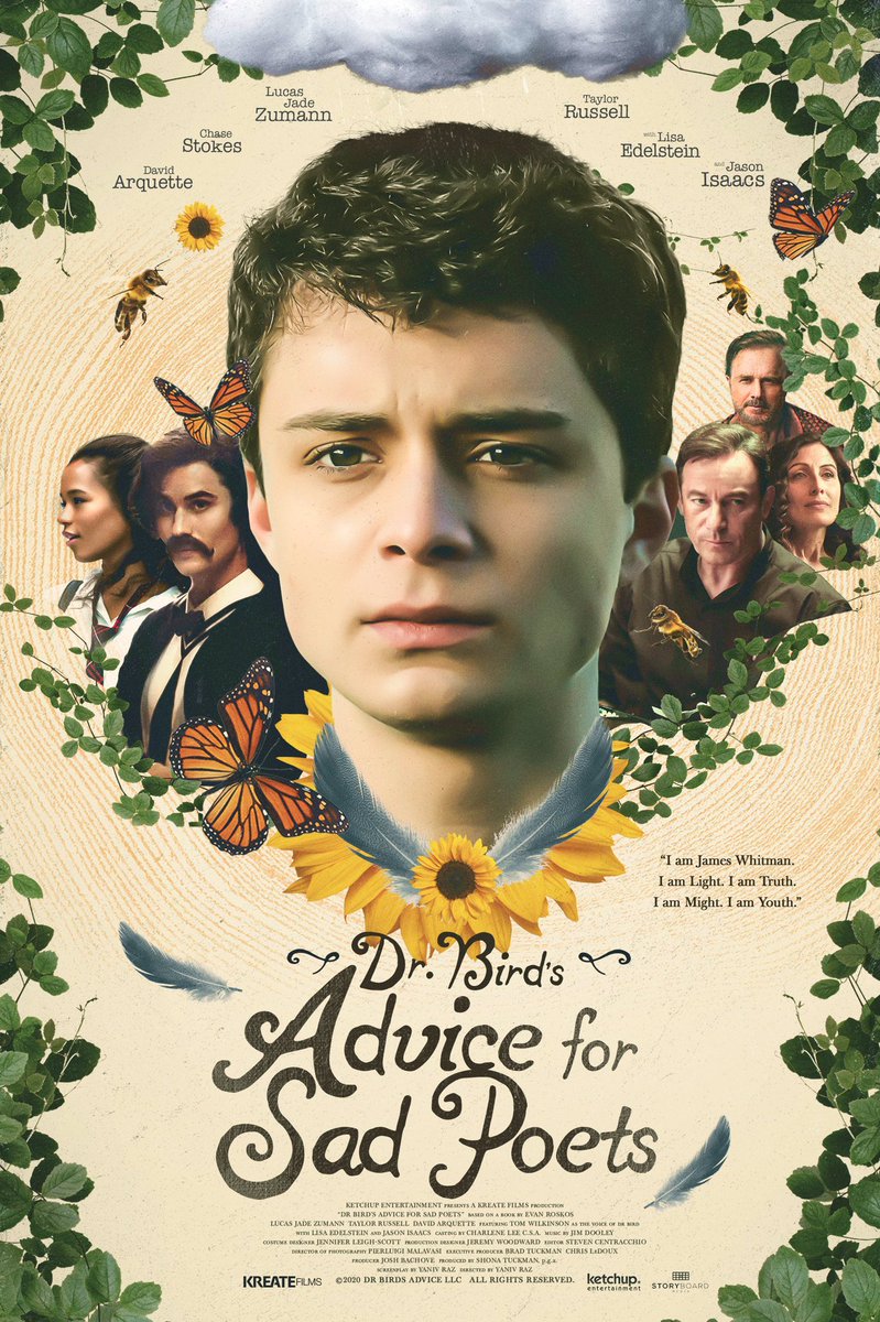 DavidArquetteBR's tweet photo. O filme Dr. Bird’s Advice for Sad Poets estará disponível a partir do dia 12 de janeiro. Nele, @DavidArquette interpretará o personagem Xavier.

A obra também conta com atores como Lucas Jade Zumann, Taylor Russell, Lisa Edelstein, Jason Isaacs e outros.

via: @DrBirdsAdvice https://t.co/caQlipi7NO
