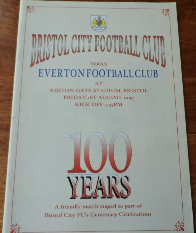 #169 Bristol City 0-3 EFC - Aug 1, 1997. With the season’s start drawing ever closer, EFC travelled to Ashton Gate to face Bristol City in a pre-season friendly match to mark City’s 100th anniversary. The Blues won 3-0 with goals from Nick Barmby, Gareth Farrelly & Graham Stuart.